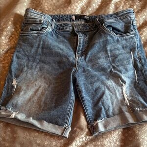 Kut from the Kloth Distressed Blue Jean Shorts